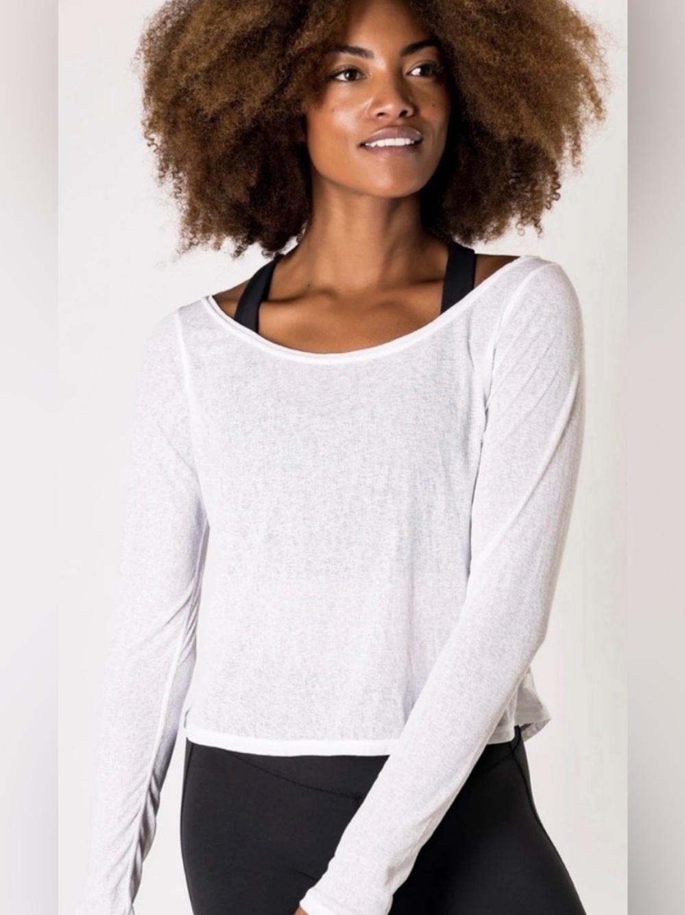 IVL Collective Cold Shoulder Long Sleeve Sheet Top, White, Size 10, NWT